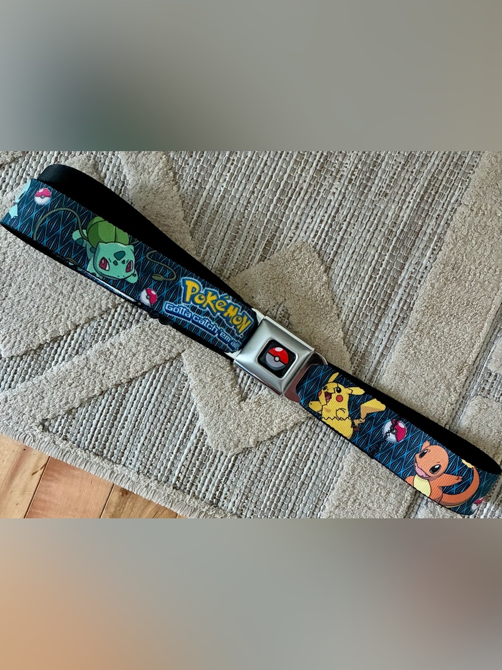 Buckle-Down Blue & Black Logo Seatbelt Belt